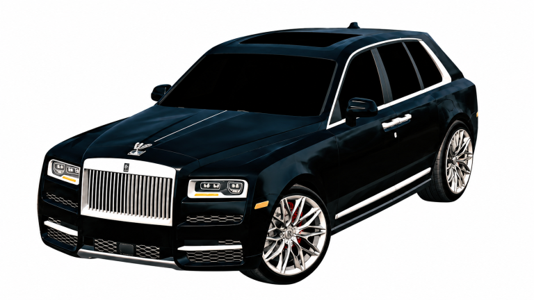 Black Rolls-Royce in Car Parking Multiplayer, front three-quarter view